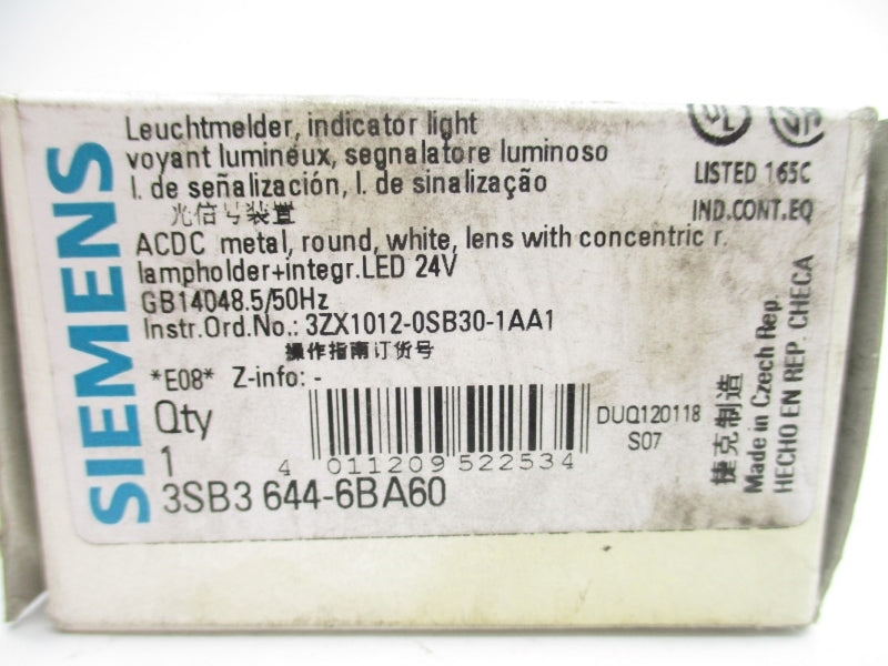 SIEMENS 3SB3644-6BA60 24V NSMP