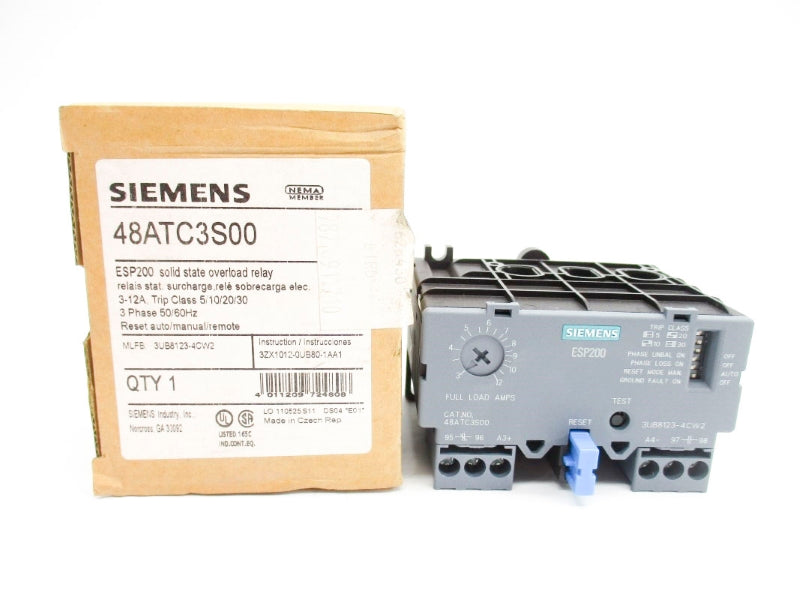 SIEMENS 48ATC3S00 600VAC 3-12A NSMP
