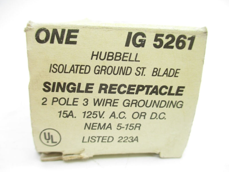 HUBBELL IG5261 125VAC/DC 15A NSMP