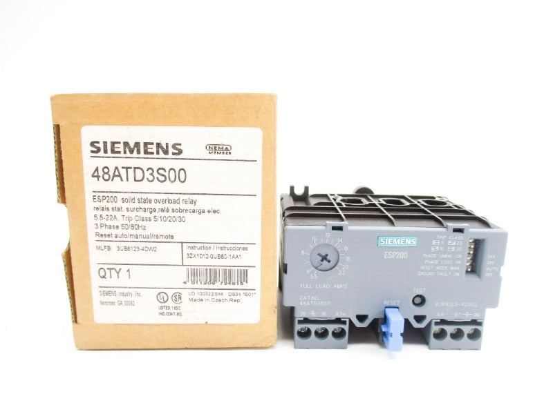 SIEMENS 48ATD3S00 600VAC 5.5-22A NSMP