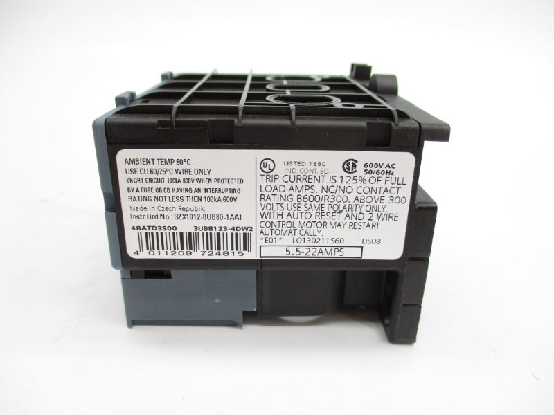 SIEMENS 48ATD3S00 600VAC 5.5-22A NSMP