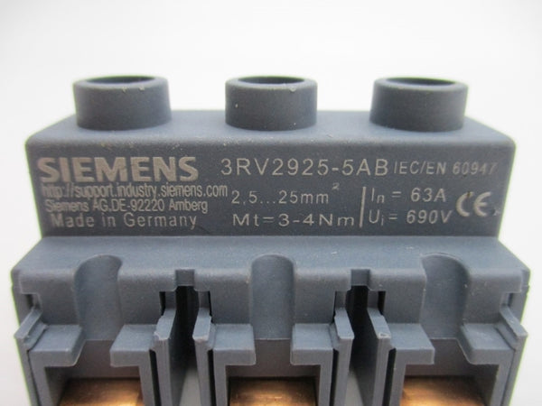 SIEMENS 3RV2925-5AB 690V 63A NSNP
