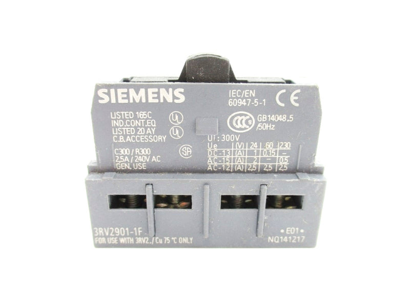 SIEMENS 3RV2901-1F 240VAC 2.5A NSNP