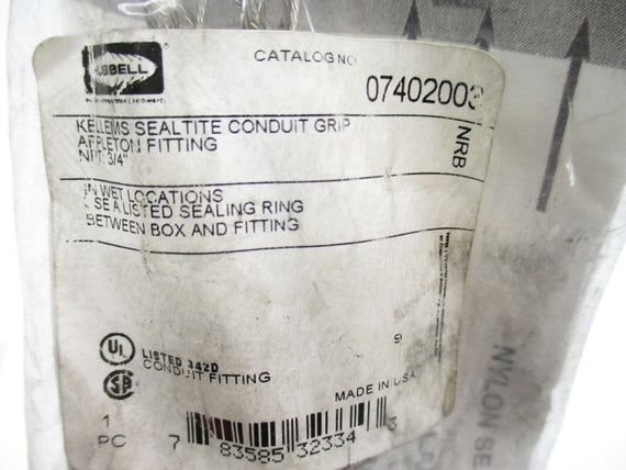 HUBBELL 07402003 3/4" NSMP