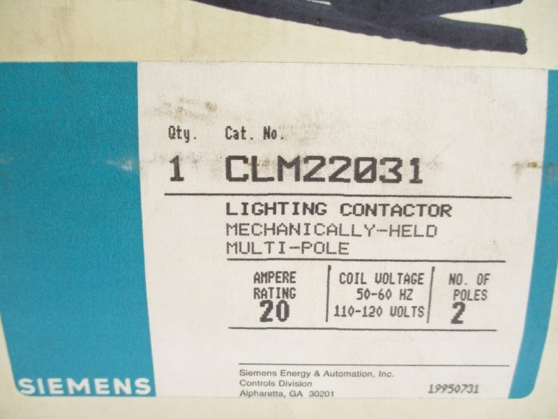 SIEMENS CLM22031 110/120V 20A NSMP