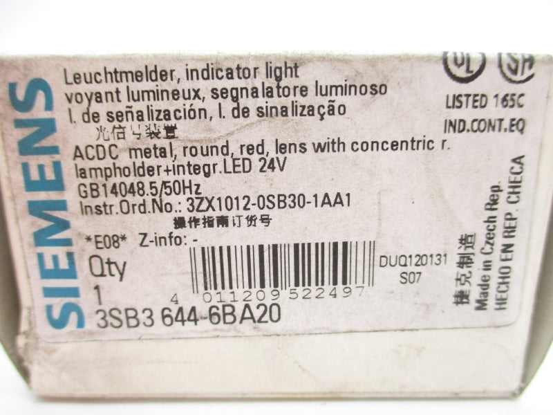 SIEMENS 3SB3644-6BA20 24V NSMP