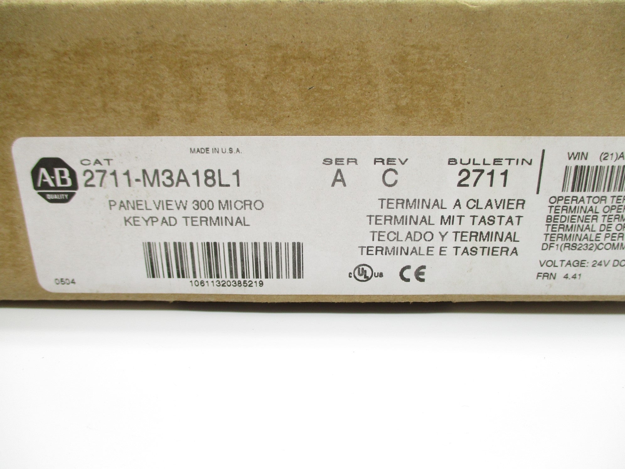 ALLEN BRADLEY 2711-M3A18L1 SER. A F/W 4.41 NSMP