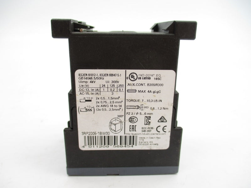 SIEMENS 3RP2005-1BW30 24-240VAC/DC 4A NSNP