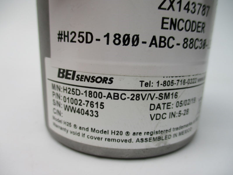 BEI SENSORS H25D-1800-ABC-28V/V-SM16 01002-7615 5-28VDC NSNP