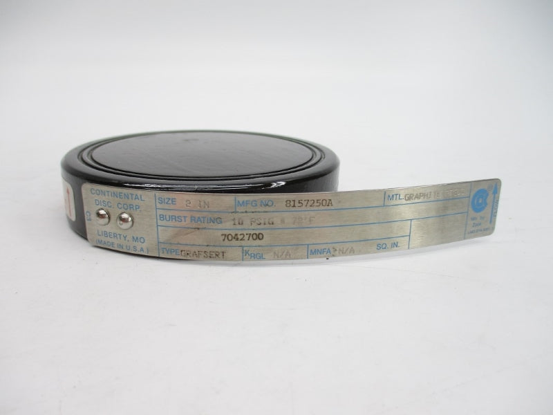CONTINENTAL DISC 8157250A 10PSI 72'F 2" NSMP