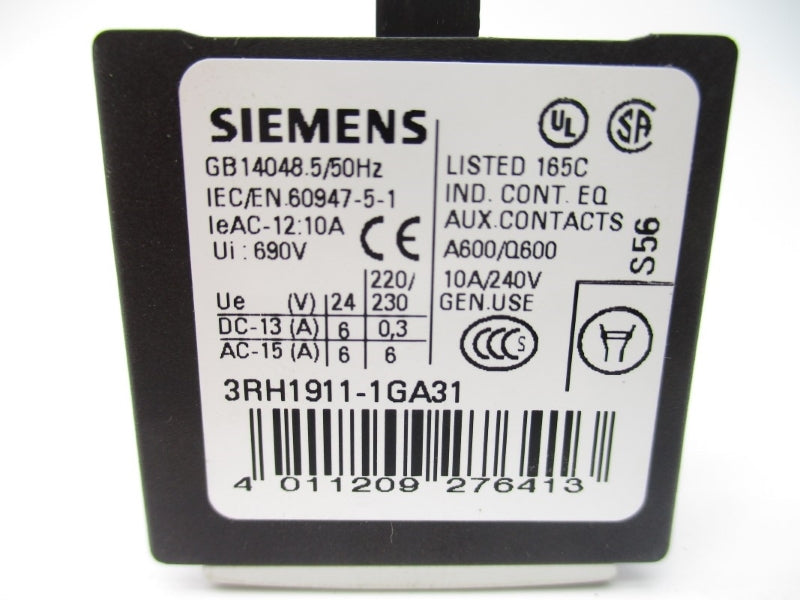 SIEMENS 3RH1911-1GA31 690V 10A NSNP