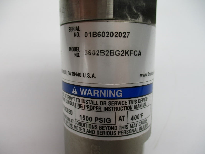 BROOKS INSTRUMENT 3602B2BG2KFCA 1500PSI 400'F NSNP