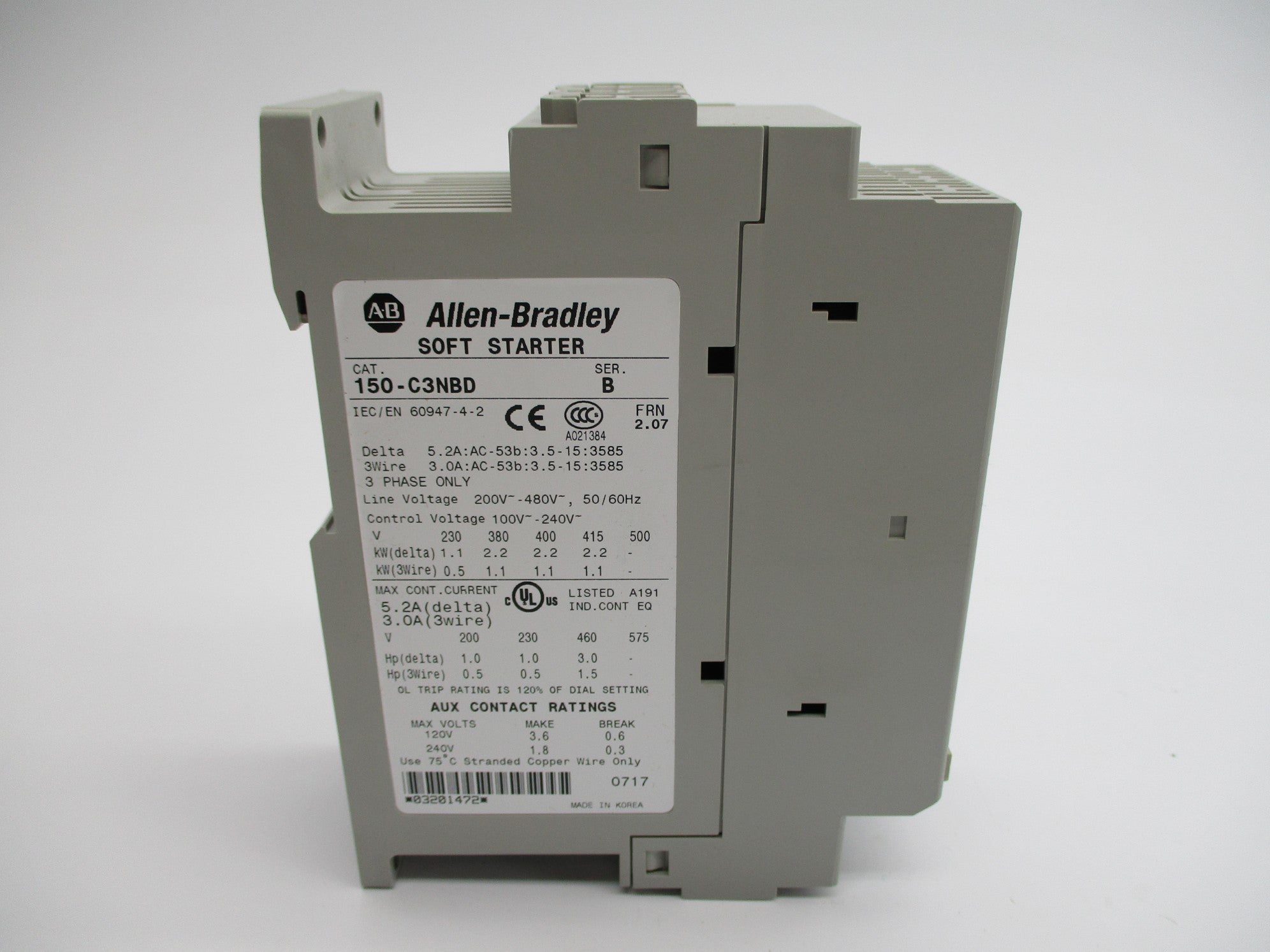ALLEN BRADLEY 150-C3NBD SER. B F/W 2.07 (BR/WH) NSMP