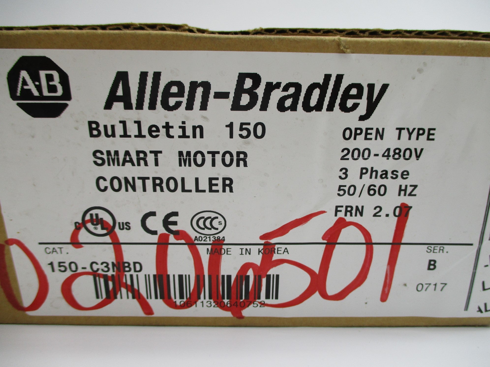 ALLEN BRADLEY 150-C3NBD SER. B F/W 2.07 (BR/WH) NSMP