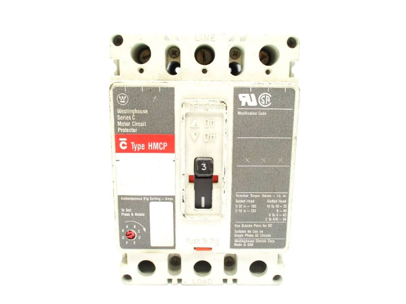 WESTINGHOUSE HMCP003A0C SER. C 600VAC 3A UNMP