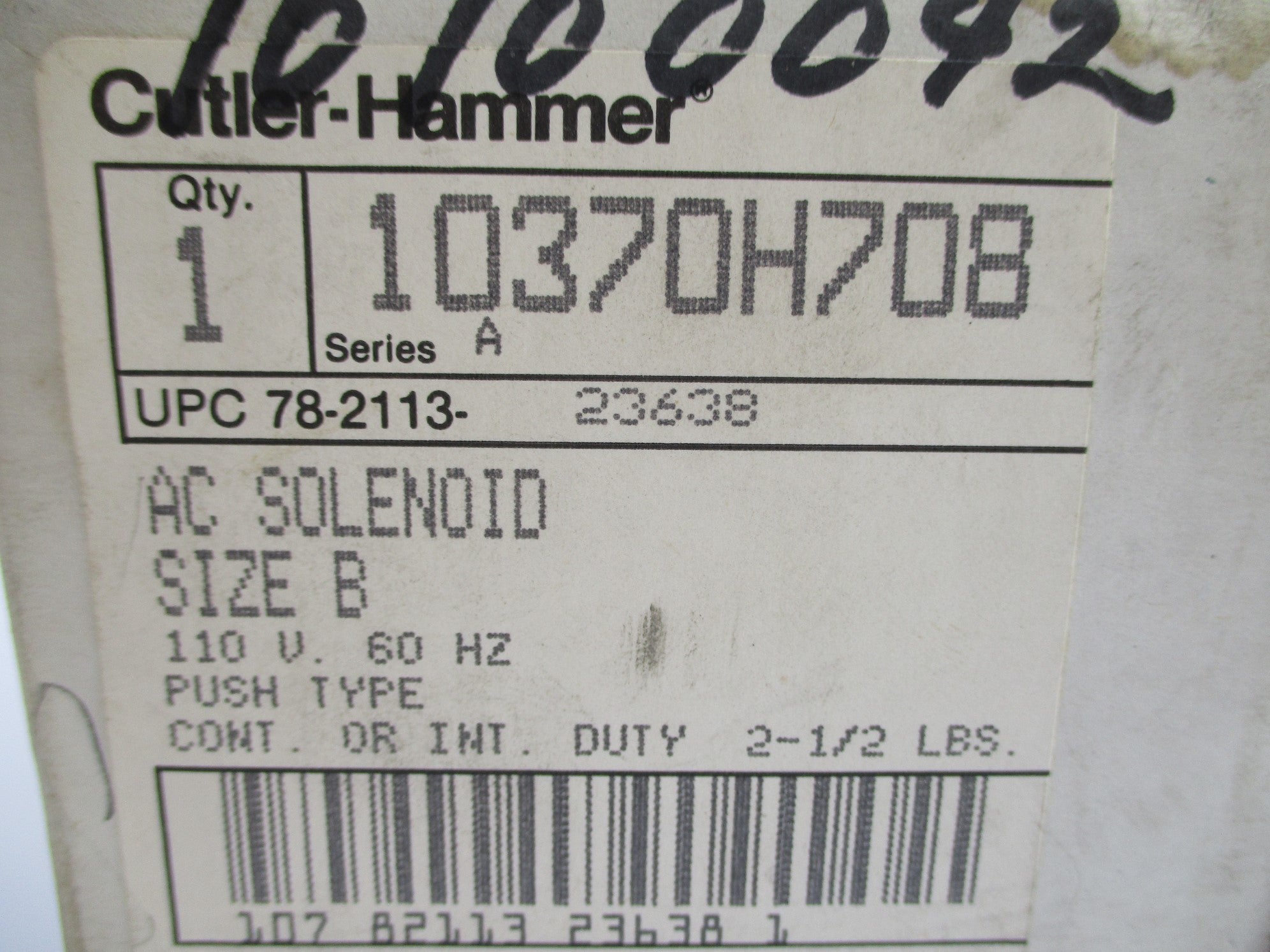 CUTLER HAMMER 10370H708 SER. A 110V NSMP