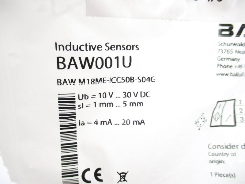 BALLUFF BAWM18ME-ICC50B-S04G BAW001U 10-30VDC NSMP