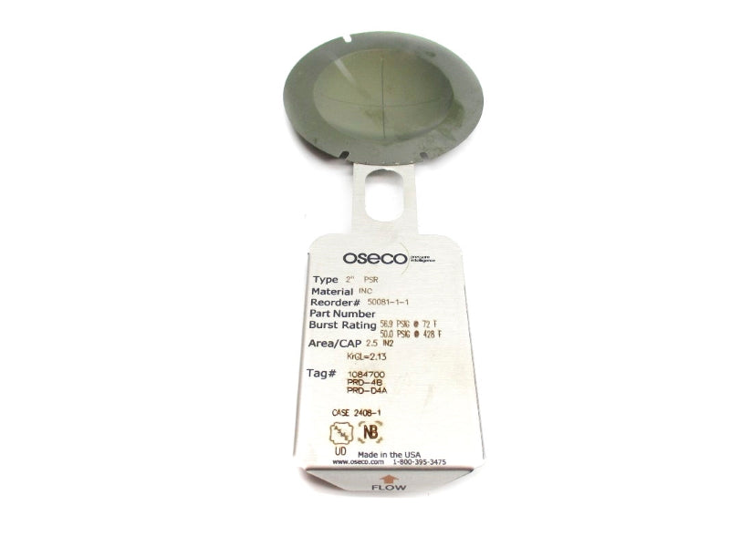 OSECO 50081-1-1 56.9/50.0PSI 72'F/428'F 2" NSNP