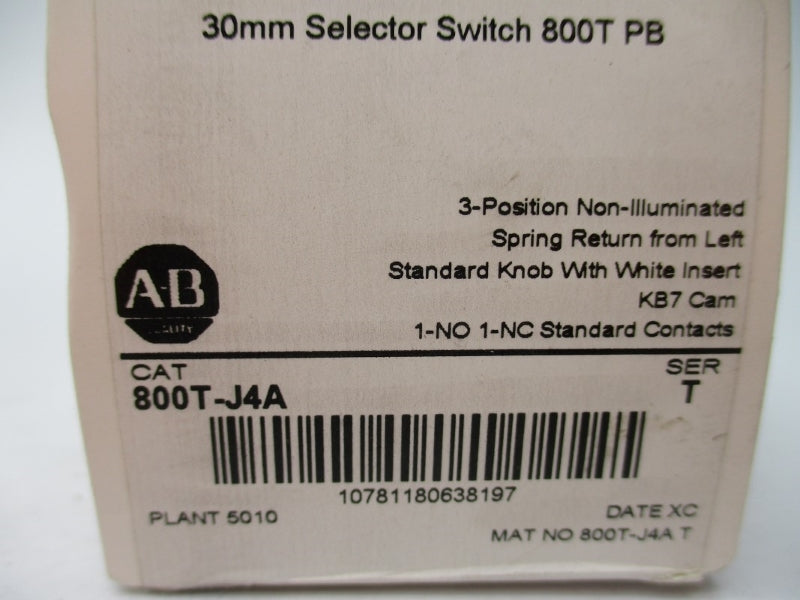 ALLEN BRADLEY 800T-J4A SER. T (WH) NSFS