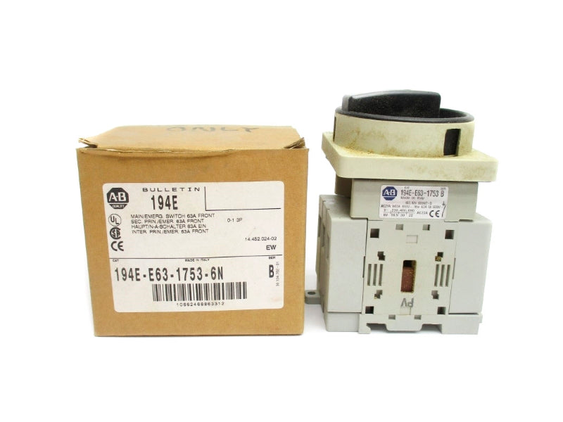 ALLEN BRADLEY 194E-E63-1753-6N SER. B 690V 63A (BR/WH) NSMP
