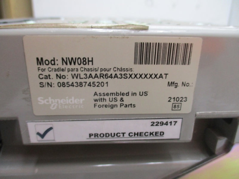 SCHNEIDER ELECTRIC NW08H WL3AAR64A3SXXXXXXAT 600V 800A NSNP
