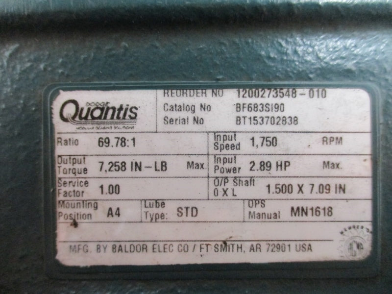 DODGE QUANTIS BF683SI90 1.500" X 7.09" NSNP