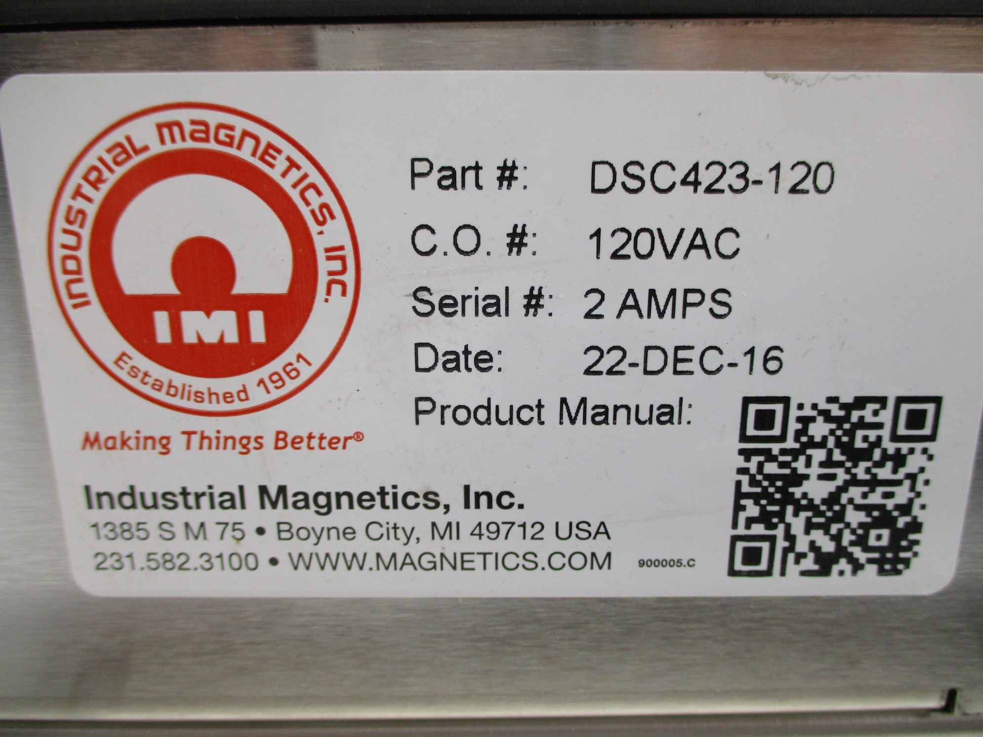 INDUSTRIAL MAGNETICS DSC423-120 NSNP
