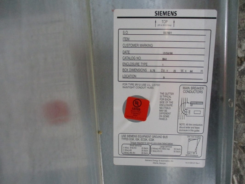 SIEMENS B44 5.75"DP X 20"W X 44"H NSNP