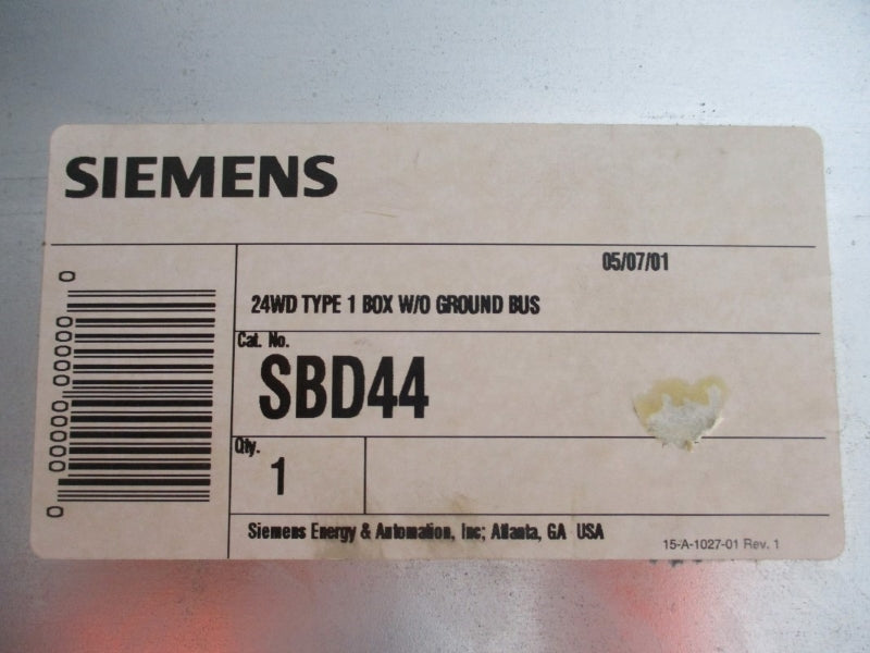 SIEMENS SBD44 7.75"DP X 00024"W X 00044"H NSNP