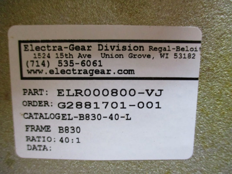 ELECTRA-GEAR EL8300008 EL-B830-40-L NSMP