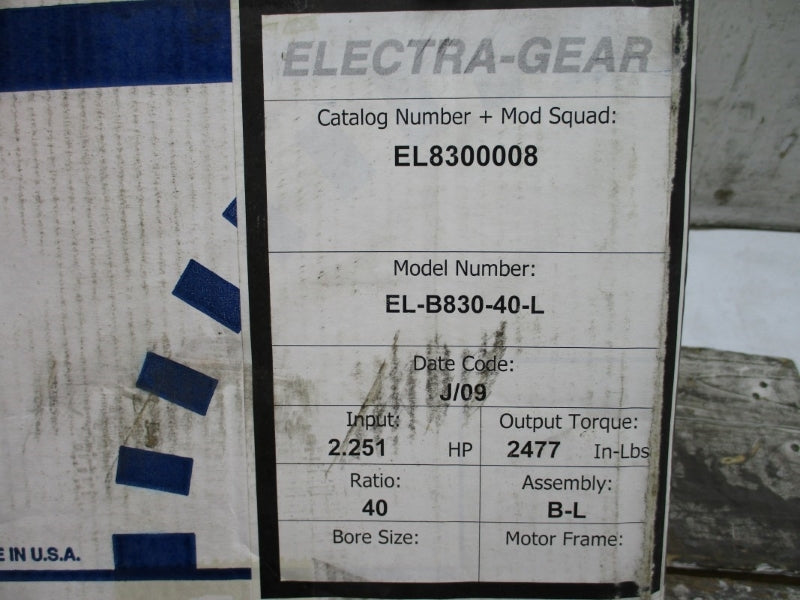 ELECTRA-GEAR EL8300008 EL-B830-40-L NSMP