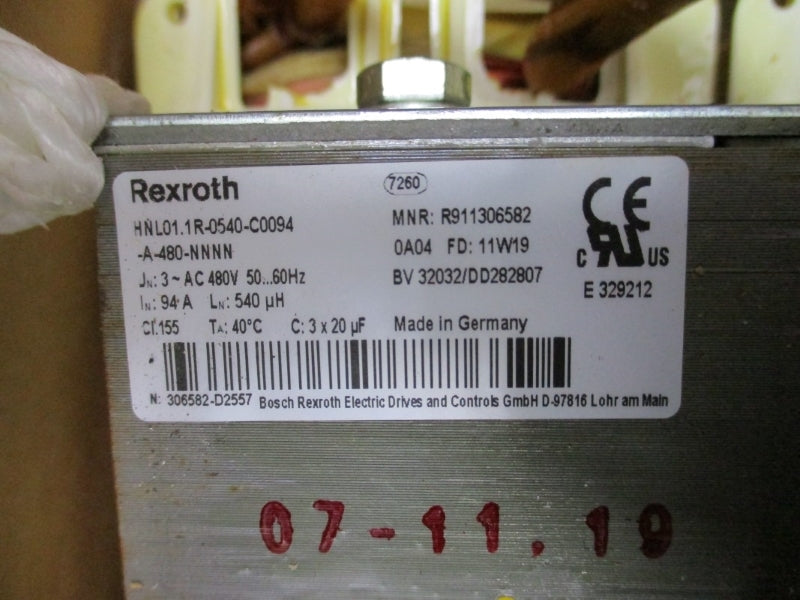REXROTH HNL01.1R-0540-C0094-A-480-NNNN R911306582 480VAC 94A NSMP