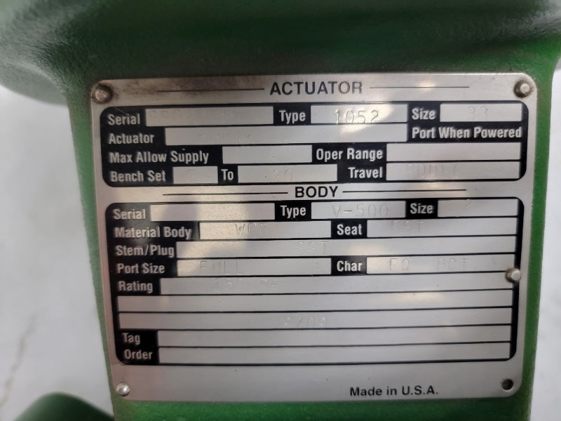 FISHER 1052 V-500 3600 SERIES NSNP