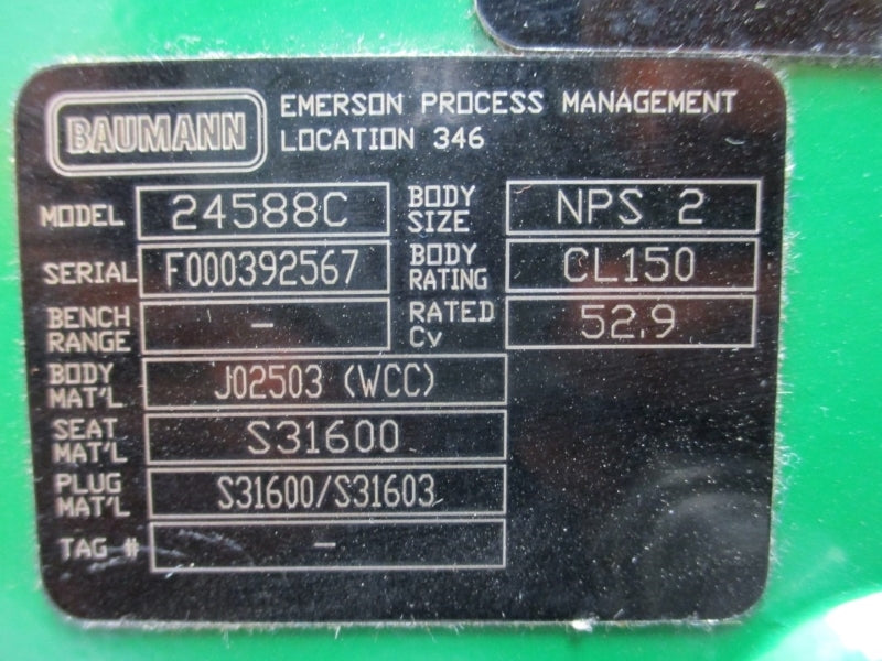 FISHER BAUMANN 24588C FS-67CFR-235 SERIES 3660 0-35PSIG NSNP