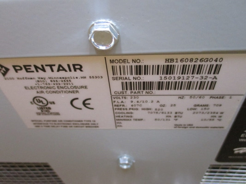 PENTAIR HB160826G040 230V 9.4/10.2A 520PSIG 407'C NSMP