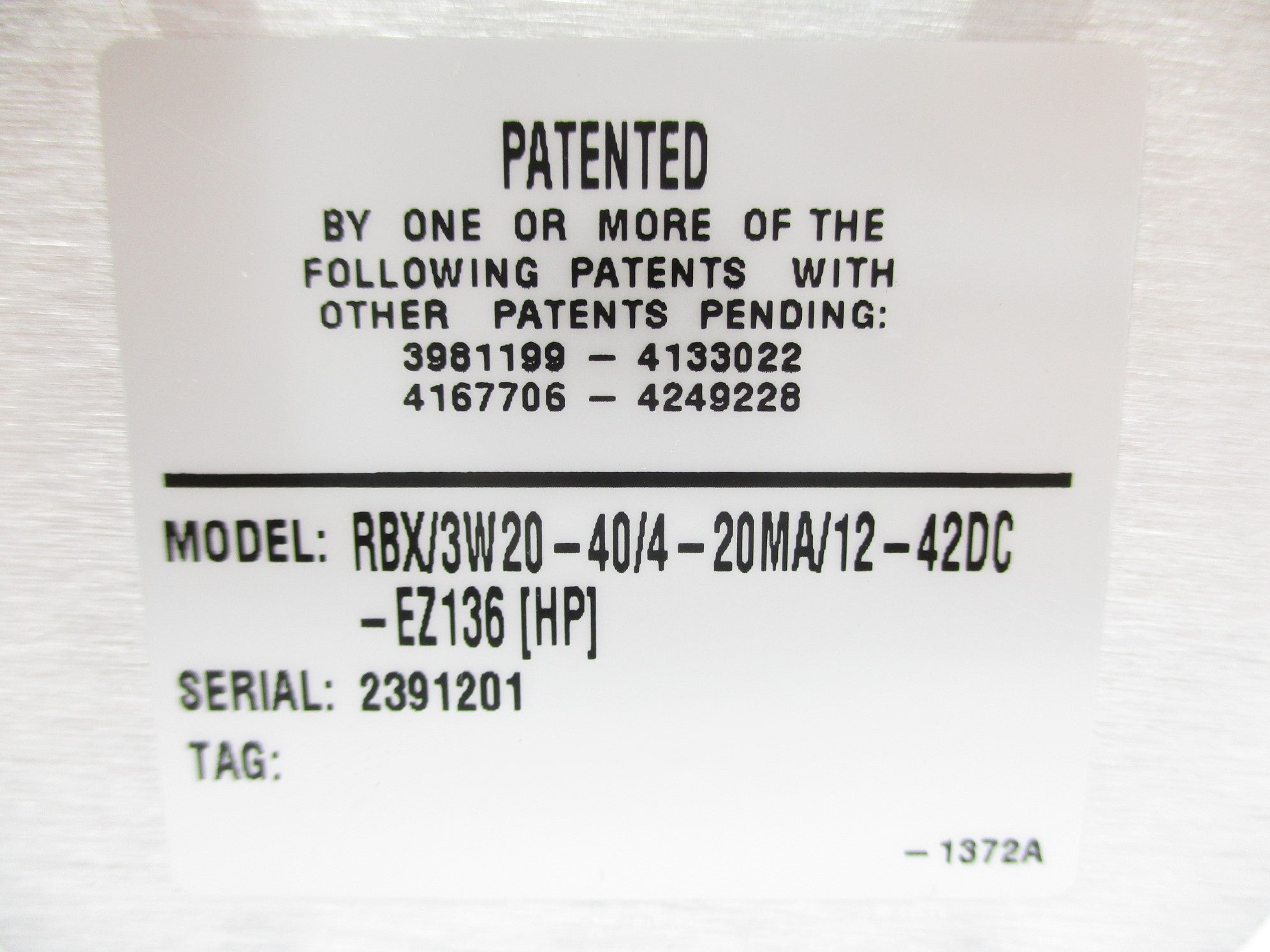 MOORE INDUSTRIES RBX/3W20-40/4-20MA/12-42DC-EZ136[HP] NSNP