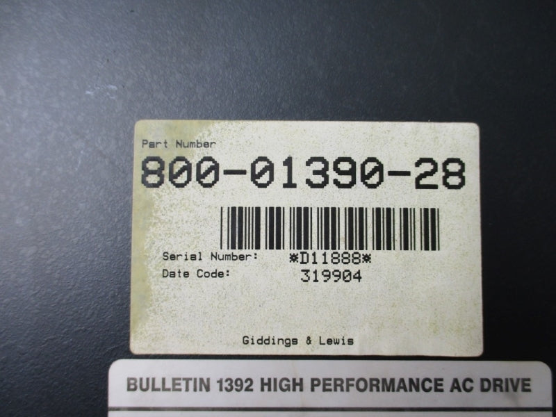 ALLEN BRADLEY 1392-B150-RL-MC-A-D1-F1-F4 SER. A 440/460V 55/75A REMAN