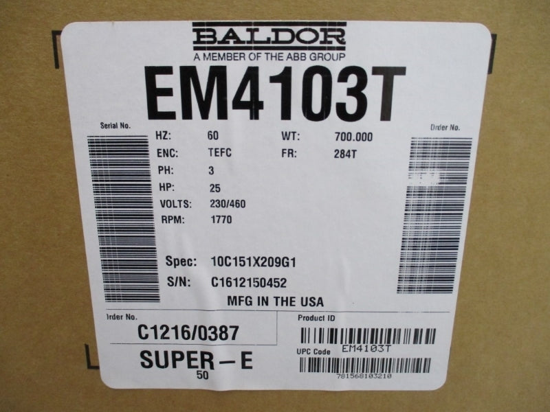 BALDOR EM4103T 230/460V NSMP