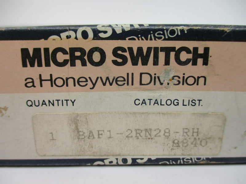 MICRO SWITCH BAF1-2RN28-RH 480VAC 20A NSMP
