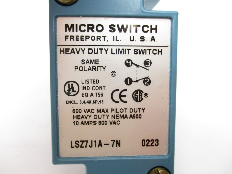 MICRO SWITCH LSZ7J1A-7N 600VAC 10A NSMP