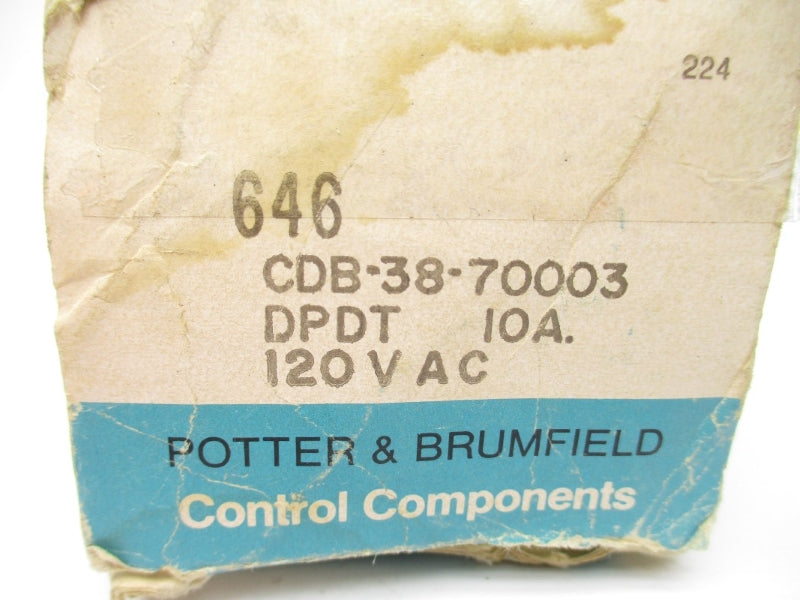 POTTER&BRUMFIELD CDB-38-70003 120VAC 10A 0.1-10S NSMP