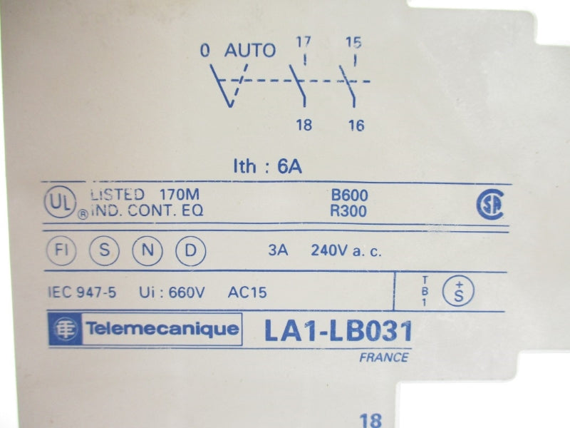 TELEMECANIQUE LA1-LB031 240VAC 3A NSNP