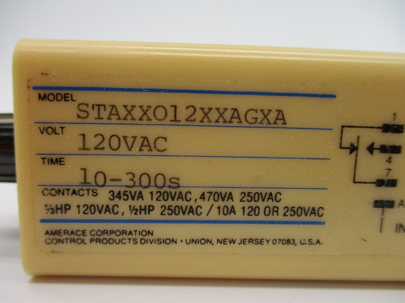 AGASTAT STAXX012XXAGXA 120VAC 10A 10-300S NSNP