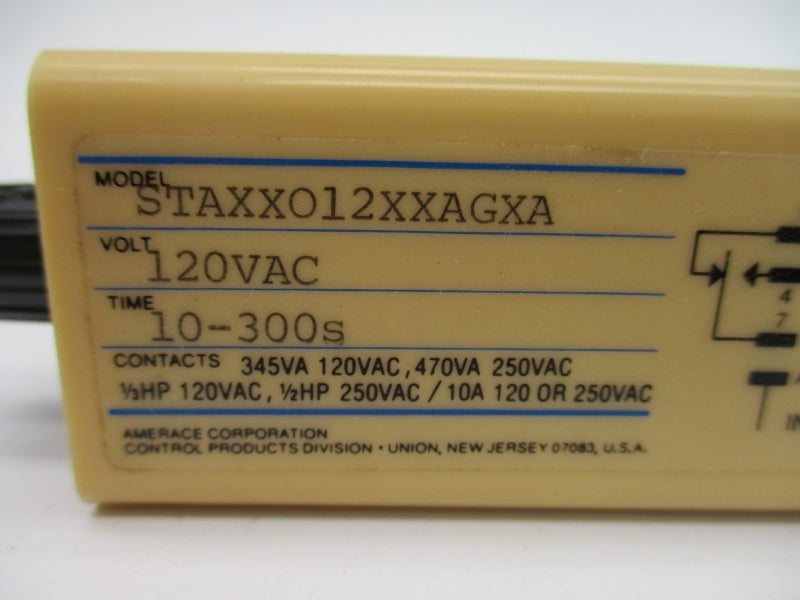 AGASTAT STAXX012XXAGXA 120VAC 10A 10-300S NSNP