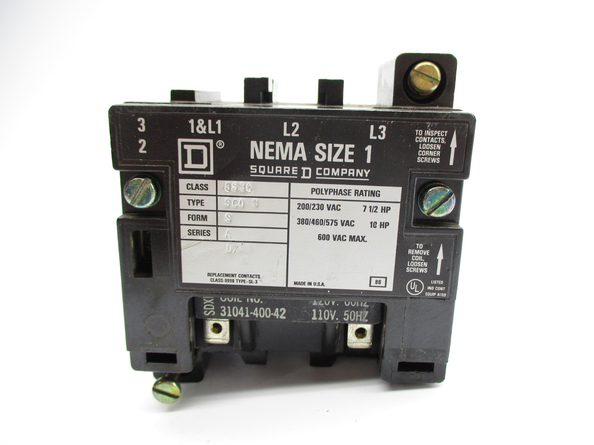 SQUARE D 8536SC03 SER. A NSNP
