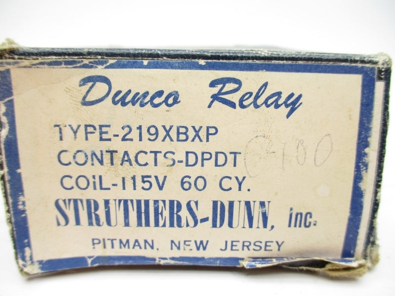 STRUTHERS DUNN 219XBXP 115VAC 10A NSMP