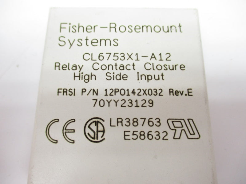 FISHER ROSEMOUNT CL6753X1-A12 12PO142X032 NSNP