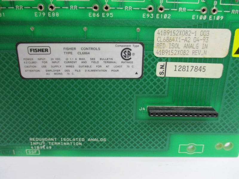 FISHER CONTROLS 41B9152X082 REV. N CL6864X1-A2 24VDC 1.1A NSNP