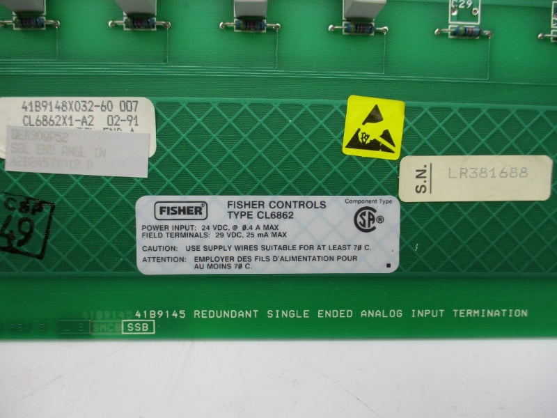 FISHER CONTROLS 41B9148X032-60 CL6862X1-A2 24VDC 0.4A NSNP