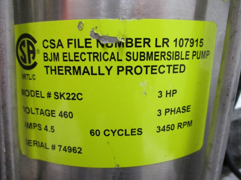 BJM PUMPS SK22C NSNP